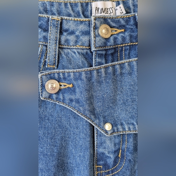 PRINCESS POLLY Denim Asymmetric Yoke, Western Cowgirl Jeans, Size 4 - Picture 3 of 7